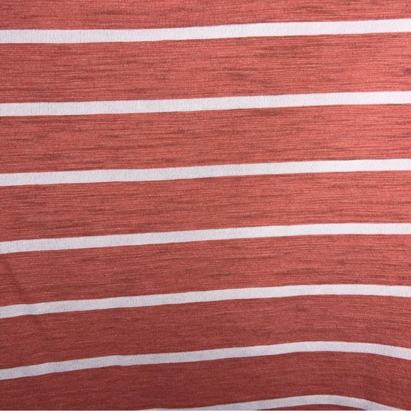 Large Mauve Orange White Striped Tee Time And Tru Casual Cotton Blend Preppy - Picture 10 of 13